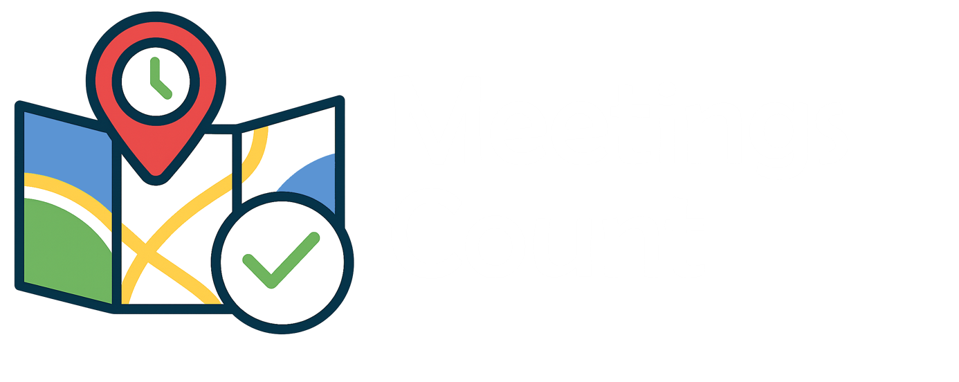 Meetings Count Logo - Map and white font
