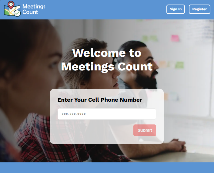 Meeting Count Login Screen